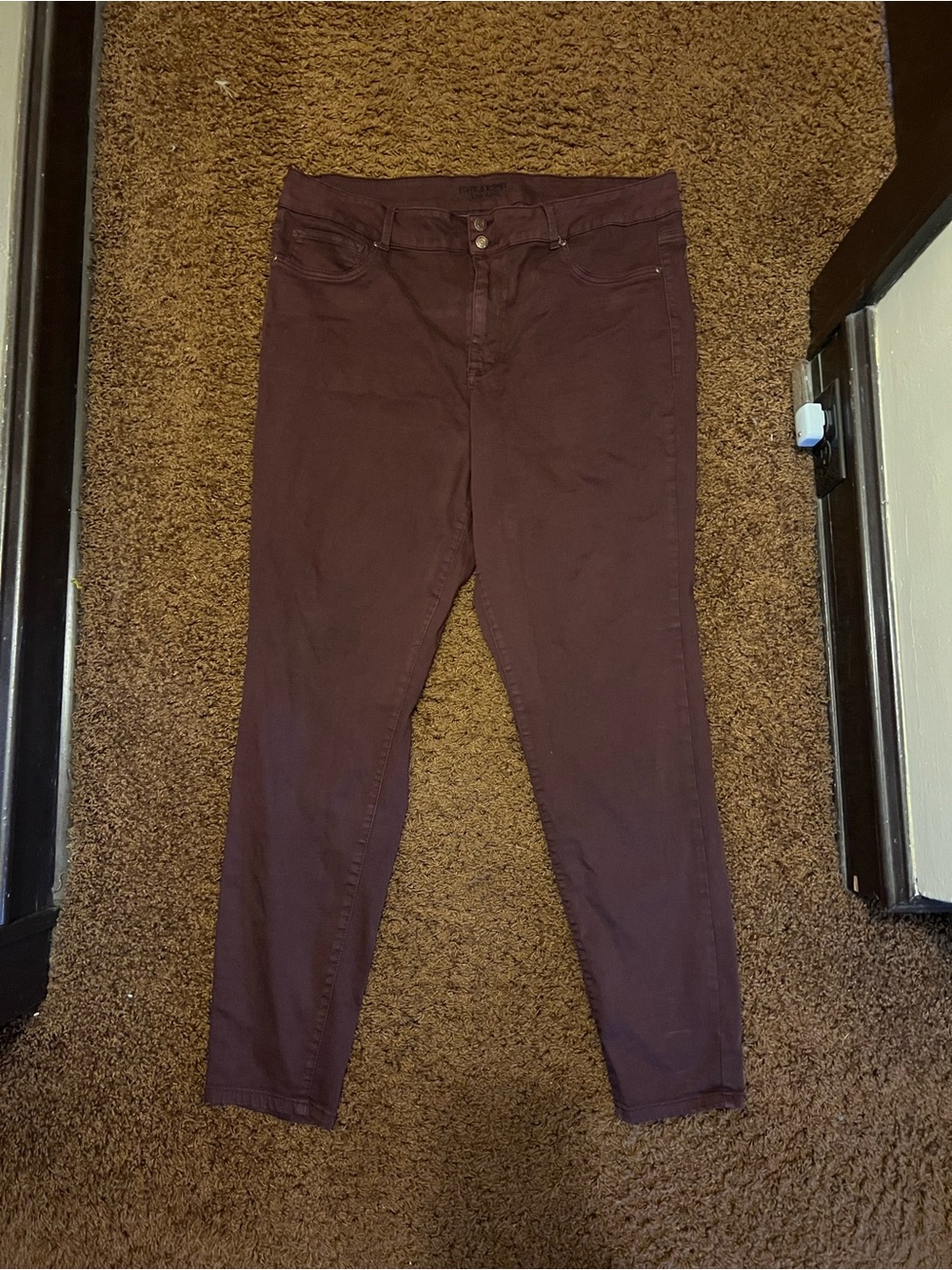 Women's X-Long Slim Fit Jeans Burgundy
